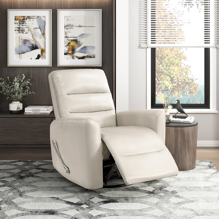OakvillePark Crestshire Faux Leather Manual Swivel Glider Recliner