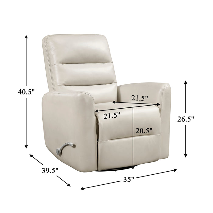 OakvillePark Crestshire Faux Leather Manual Swivel Glider Recliner