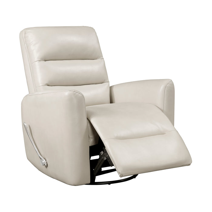 OakvillePark Crestshire Faux Leather Manual Swivel Glider Recliner