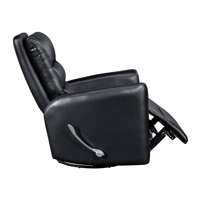 OakvillePark Crestshire Faux Leather Manual Swivel Glider Recliner