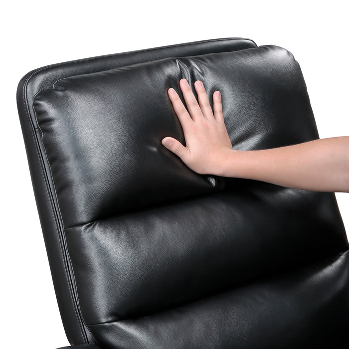 OakvillePark Crestshire Faux Leather Manual Swivel Glider Recliner