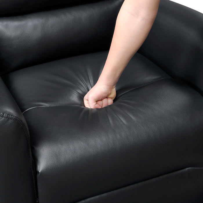 OakvillePark Crestshire Faux Leather Manual Swivel Glider Recliner