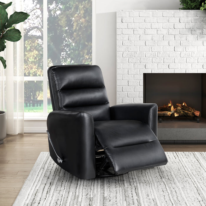 OakvillePark Crestshire Faux Leather Manual Swivel Glider Recliner