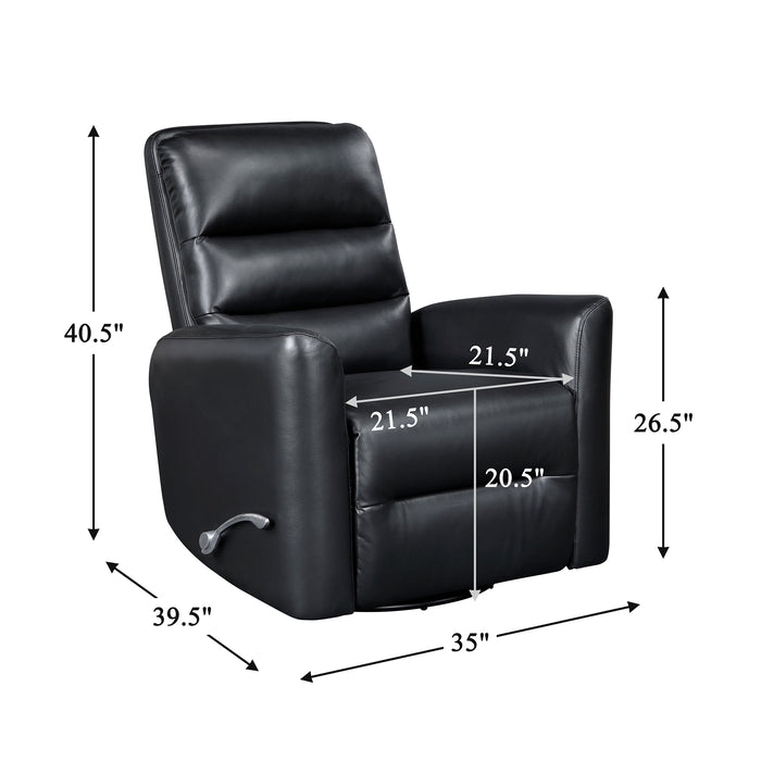OakvillePark Crestshire Faux Leather Manual Swivel Glider Recliner