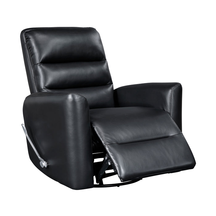 OakvillePark Crestshire Faux Leather Manual Swivel Glider Recliner