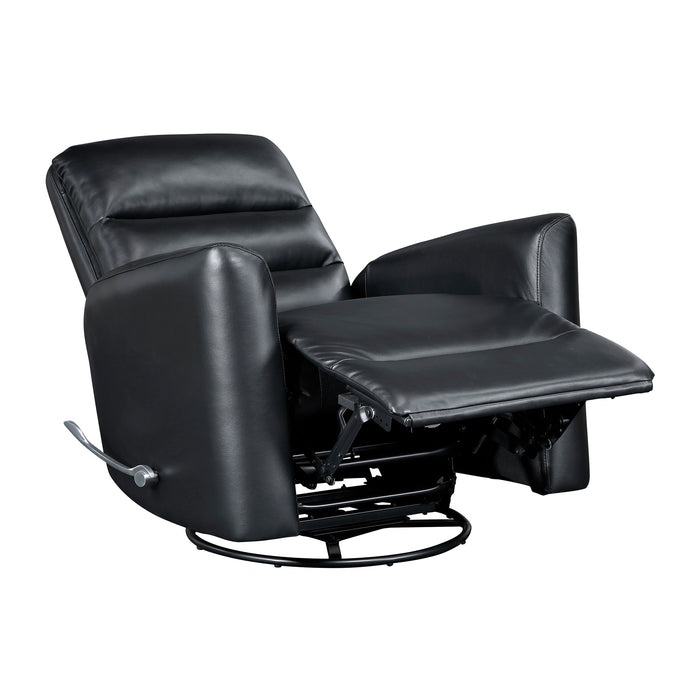 OakvillePark Crestshire Faux Leather Manual Swivel Glider Recliner