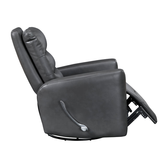 OakvillePark Crestshire Faux Leather Manual Swivel Glider Recliner