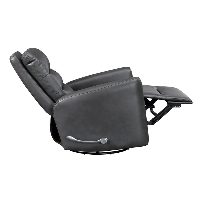 OakvillePark Crestshire Faux Leather Manual Swivel Glider Recliner