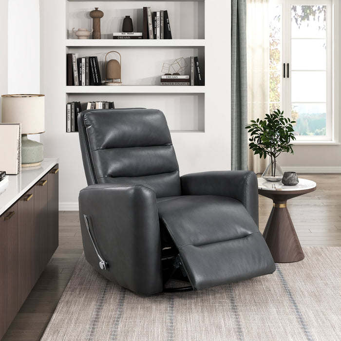 OakvillePark Crestshire Faux Leather Manual Swivel Glider Recliner