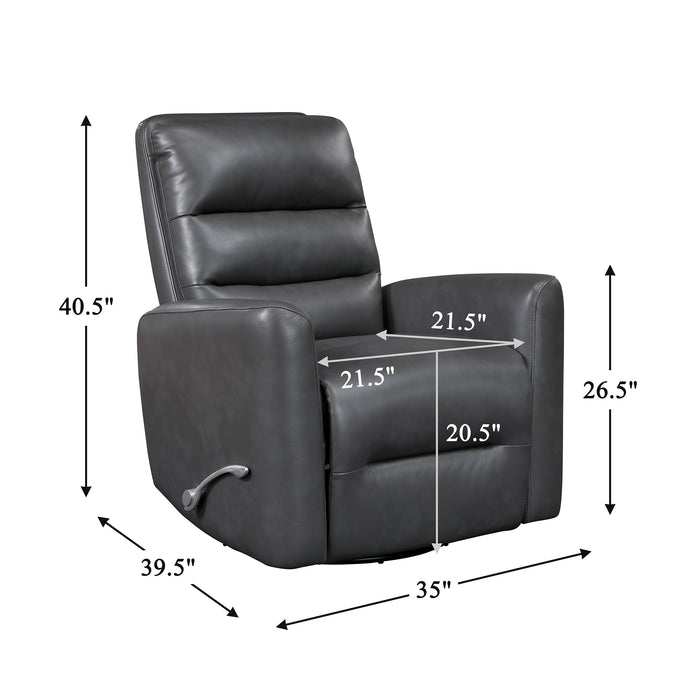 OakvillePark Crestshire Faux Leather Manual Swivel Glider Recliner