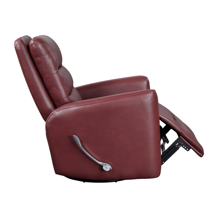 OakvillePark Crestshire Faux Leather Manual Swivel Glider Recliner