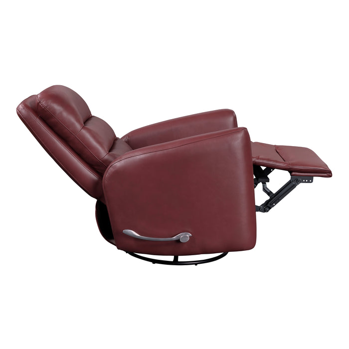 OakvillePark Crestshire Faux Leather Manual Swivel Glider Recliner