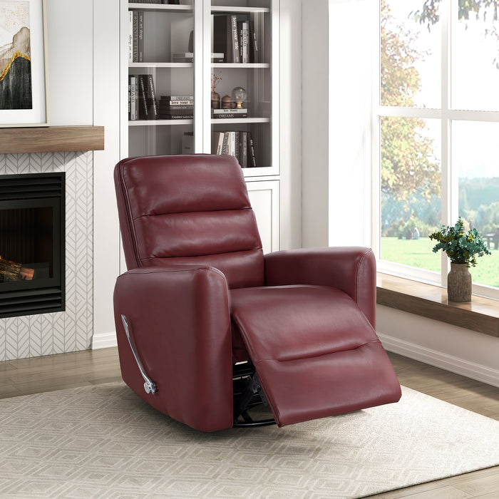 OakvillePark Crestshire Faux Leather Manual Swivel Glider Recliner