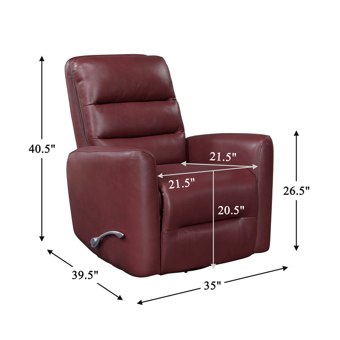 OakvillePark Crestshire Faux Leather Manual Swivel Glider Recliner