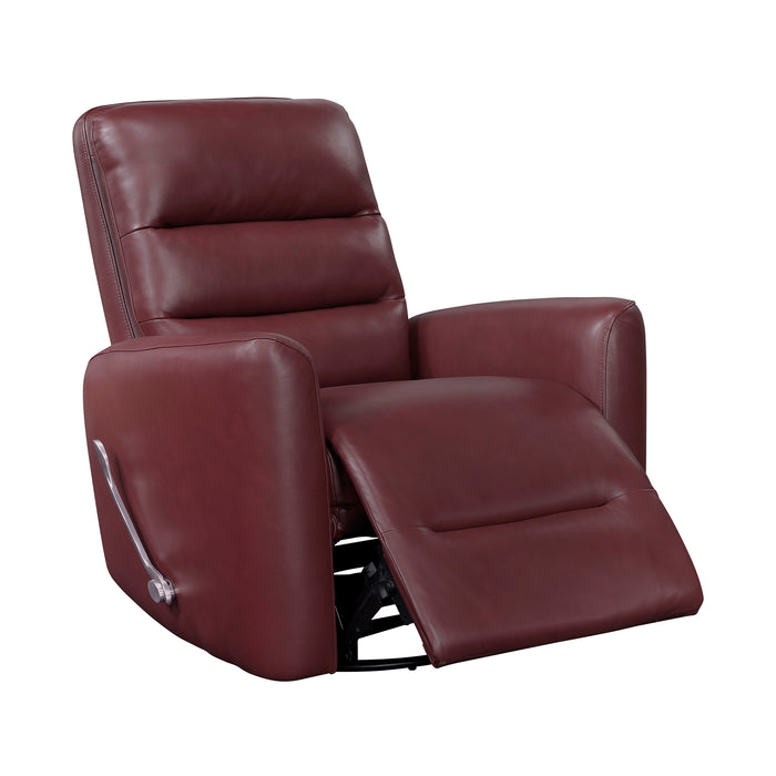 OakvillePark Crestshire Faux Leather Manual Swivel Glider Recliner