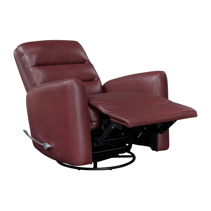 OakvillePark Crestshire Faux Leather Manual Swivel Glider Recliner
