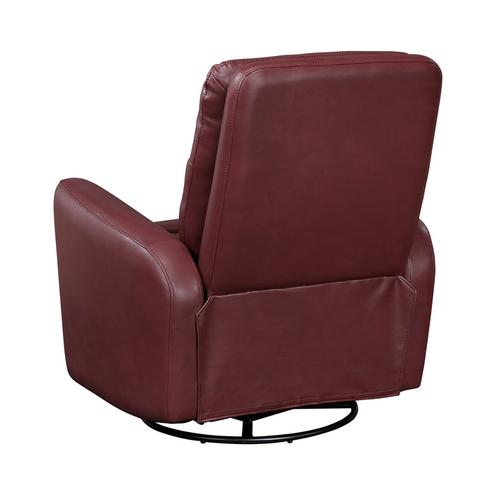 OakvillePark Crestshire Faux Leather Manual Swivel Glider Recliner