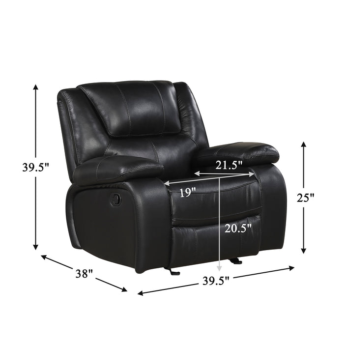 OakvillePark Arlisse Leather Match Glider Manual Recliner