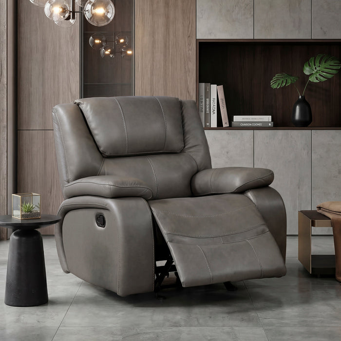 OakvillePark Arlisse Leather Match Glider Manual Recliner