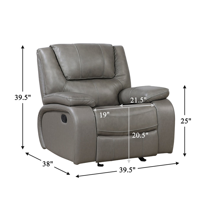 OakvillePark Arlisse Leather Match Glider Manual Recliner