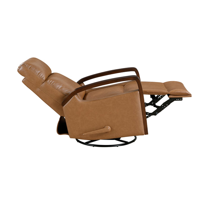 OakvillePark Vexa Faux Leather Manual Swivel Glider Recliner