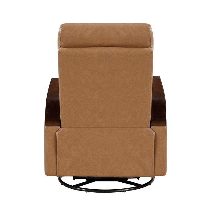 OakvillePark Vexa Faux Leather Manual Swivel Glider Recliner