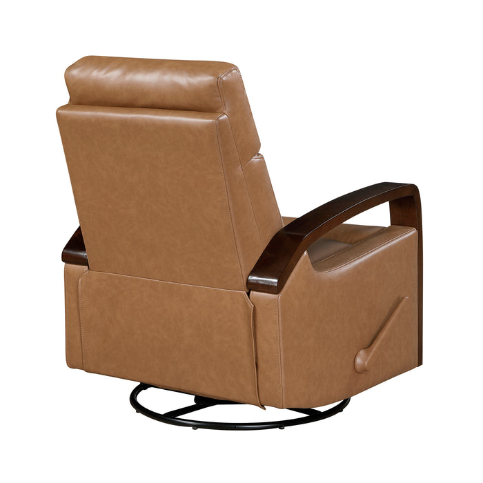 OakvillePark Vexa Faux Leather Manual Swivel Glider Recliner