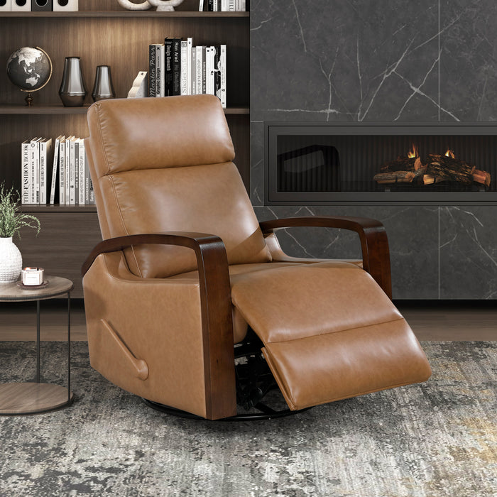 OakvillePark Vexa Faux Leather Manual Swivel Glider Recliner