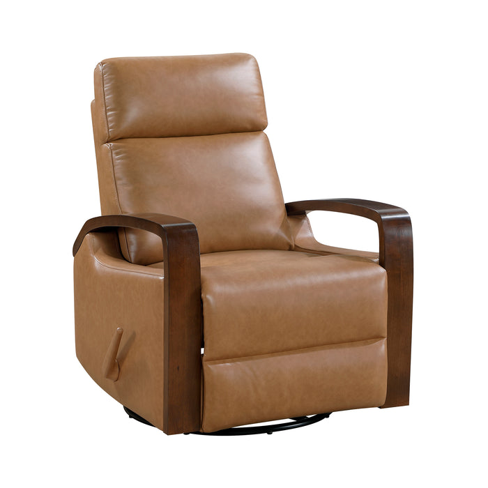 OakvillePark Vexa Faux Leather Manual Swivel Glider Recliner