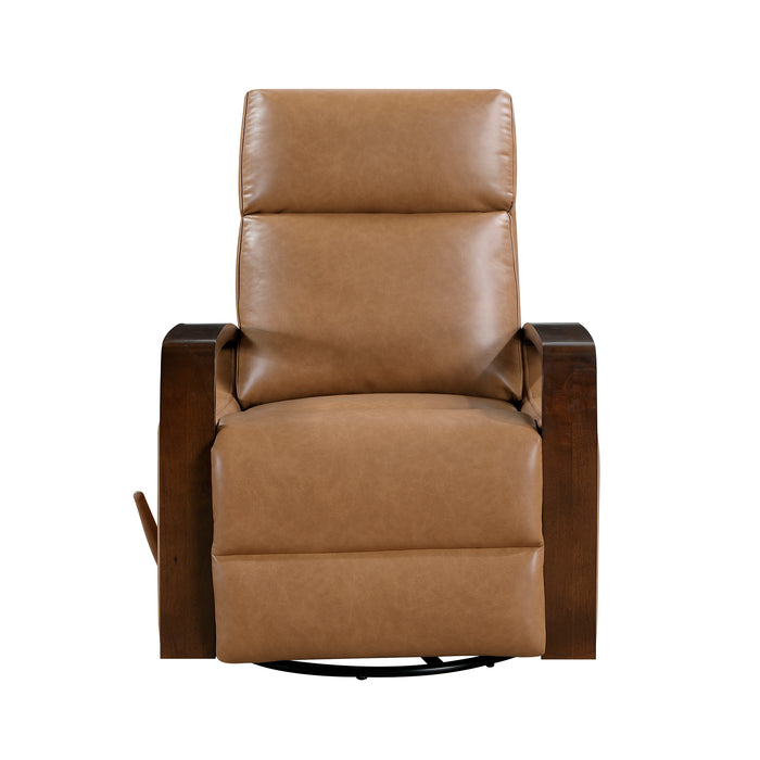 OakvillePark Vexa Faux Leather Manual Swivel Glider Recliner