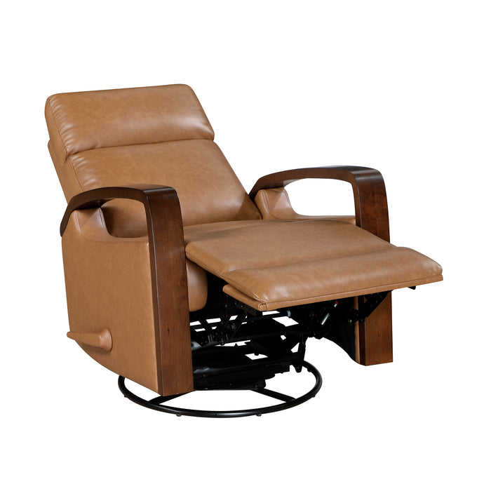OakvillePark Vexa Faux Leather Manual Swivel Glider Recliner