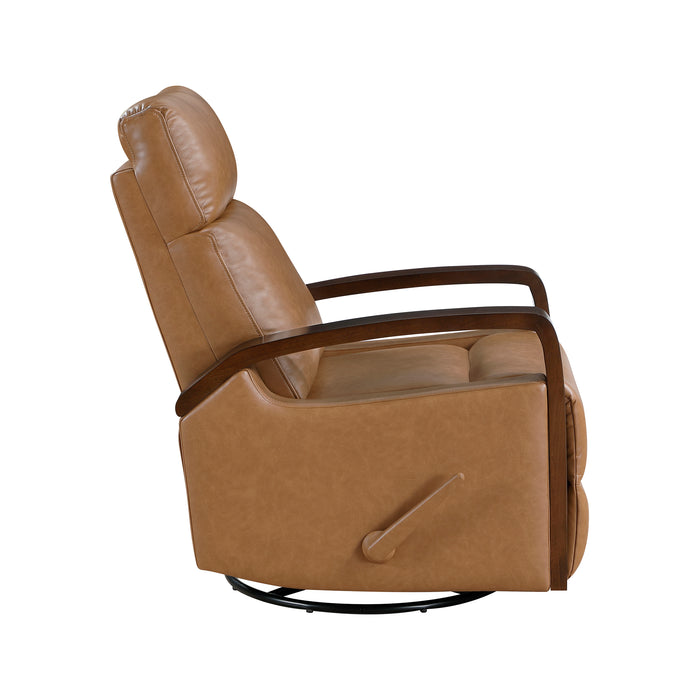 OakvillePark Vexa Faux Leather Manual Swivel Glider Recliner