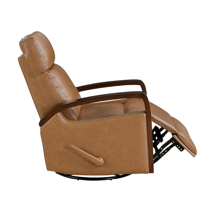 OakvillePark Vexa Faux Leather Manual Swivel Glider Recliner