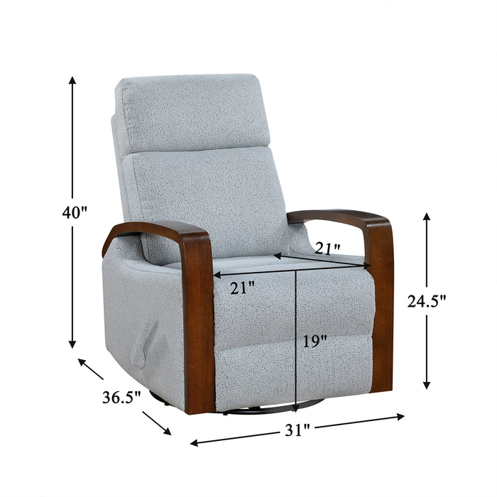 OakvillePark Vexa Faux Leather Manual Swivel Glider Recliner