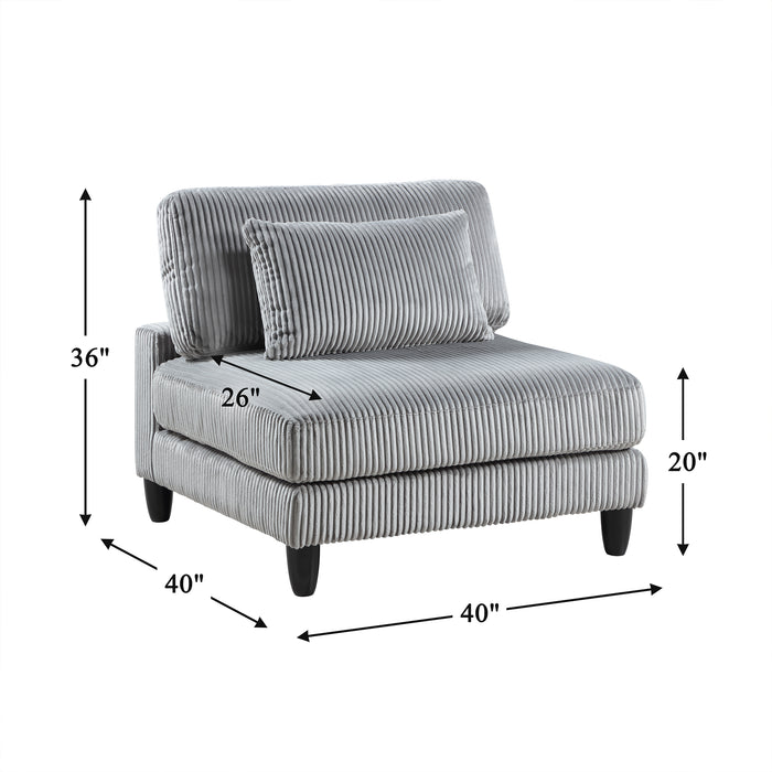 OakvillePark Caden Corduroy / Microfiber Armless Chair