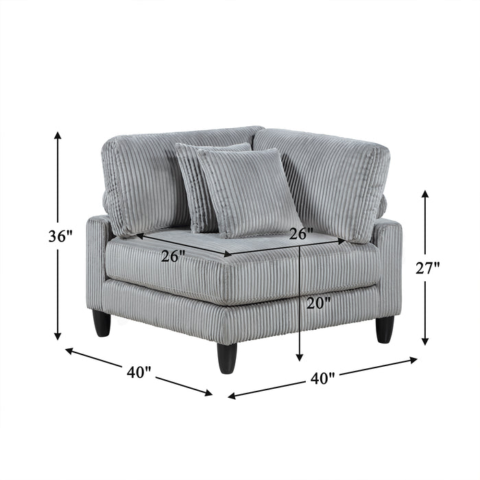 OakvillePark Caden Corduroy / Microfiber Corner Seat