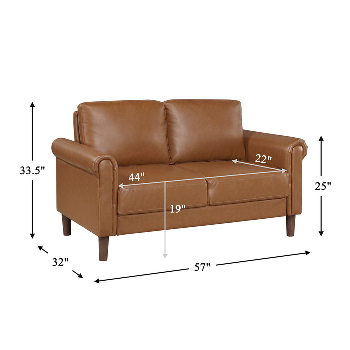 OakvillePark Marlinth Faux Leather Loveseat