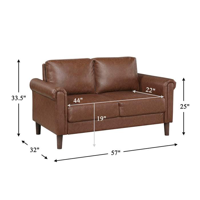 OakvillePark Marlinth Faux Leather Loveseat