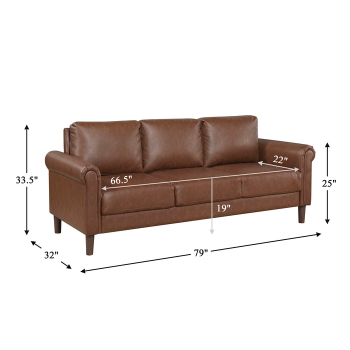 OakvillePark Marlinth Faux Leather Sofa