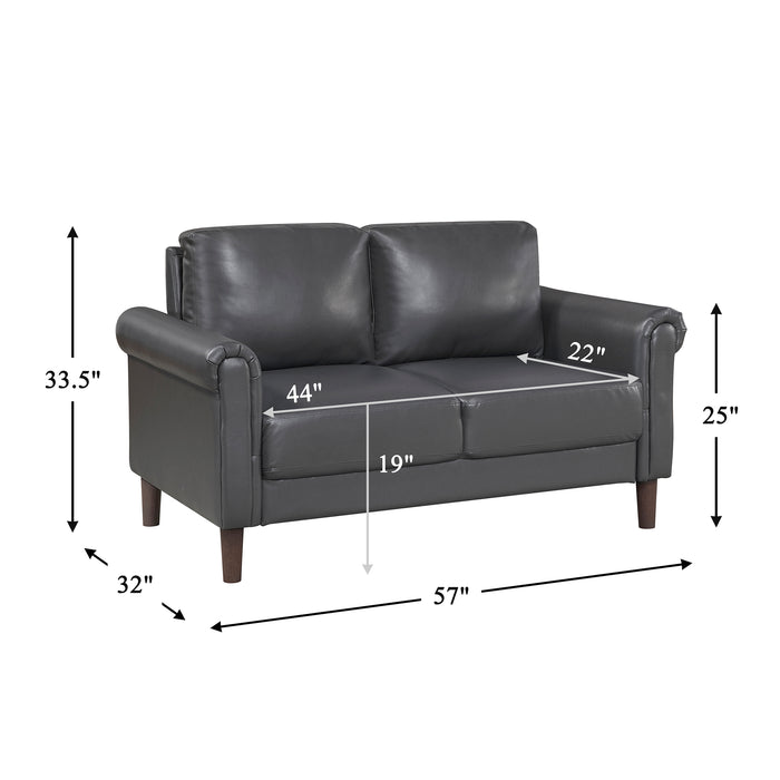 OakvillePark Marlinth Faux Leather Loveseat