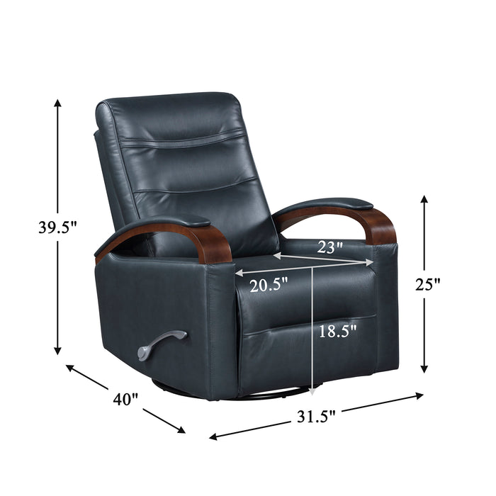 OakvillePark Goldenmere Faux Leather Manual Swivel Glider Reclining Chair