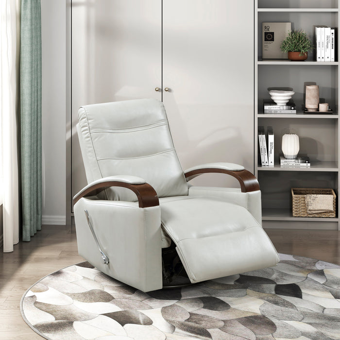 OakvillePark Goldenmere Faux Leather Manual Swivel Glider Reclining Chair