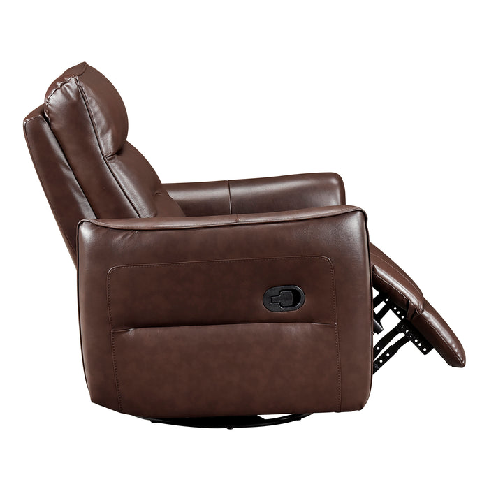 OakvillePark Pinebrae Leather Manual Swivel Glider Recliner