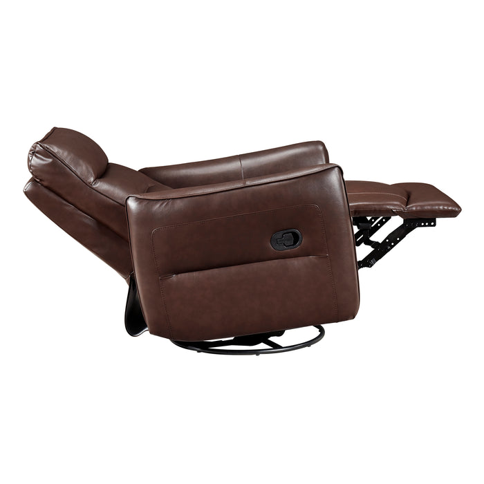 OakvillePark Pinebrae Leather Manual Swivel Glider Recliner