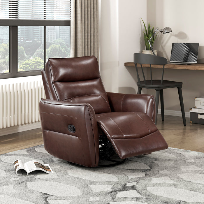 OakvillePark Pinebrae Leather Manual Swivel Glider Recliner