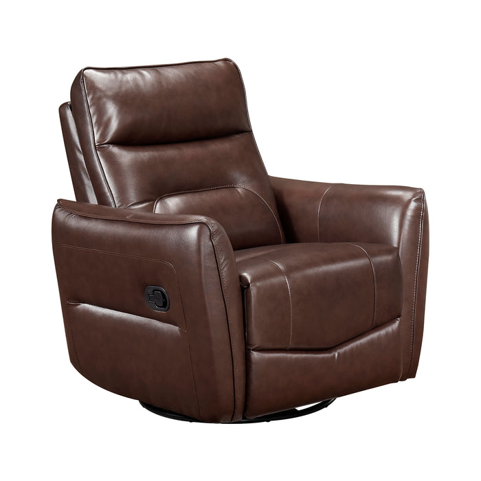 OakvillePark Pinebrae Leather Manual Swivel Glider Recliner