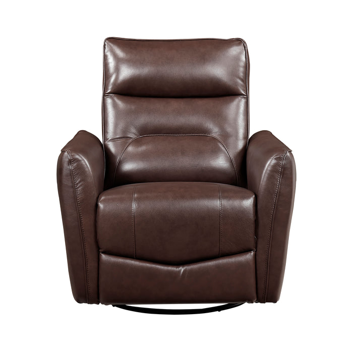 OakvillePark Pinebrae Leather Manual Swivel Glider Recliner