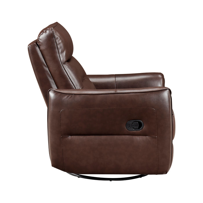 OakvillePark Pinebrae Leather Manual Swivel Glider Recliner