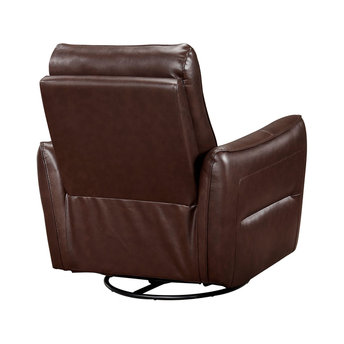 OakvillePark Pinebrae Leather Manual Swivel Glider Recliner