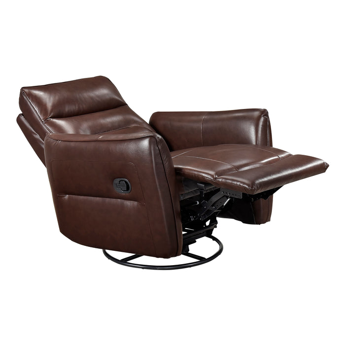 OakvillePark Pinebrae Leather Manual Swivel Glider Recliner